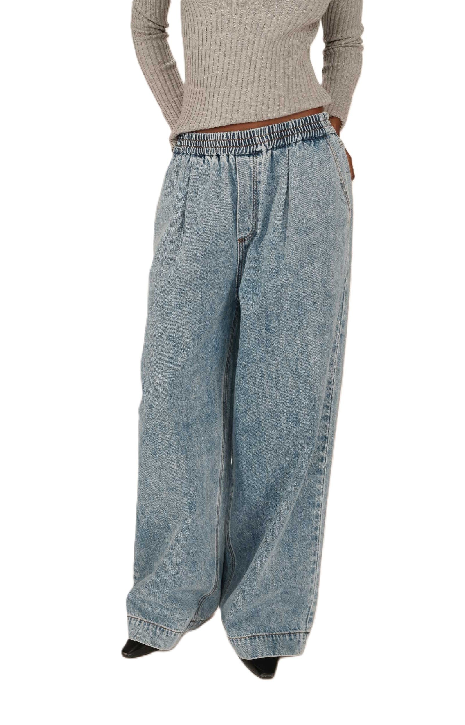 Grace & Mila Regular-fit-Jeans Baggy Jeans SACHA ? Wide Leg Jeans aus Baumwolle
