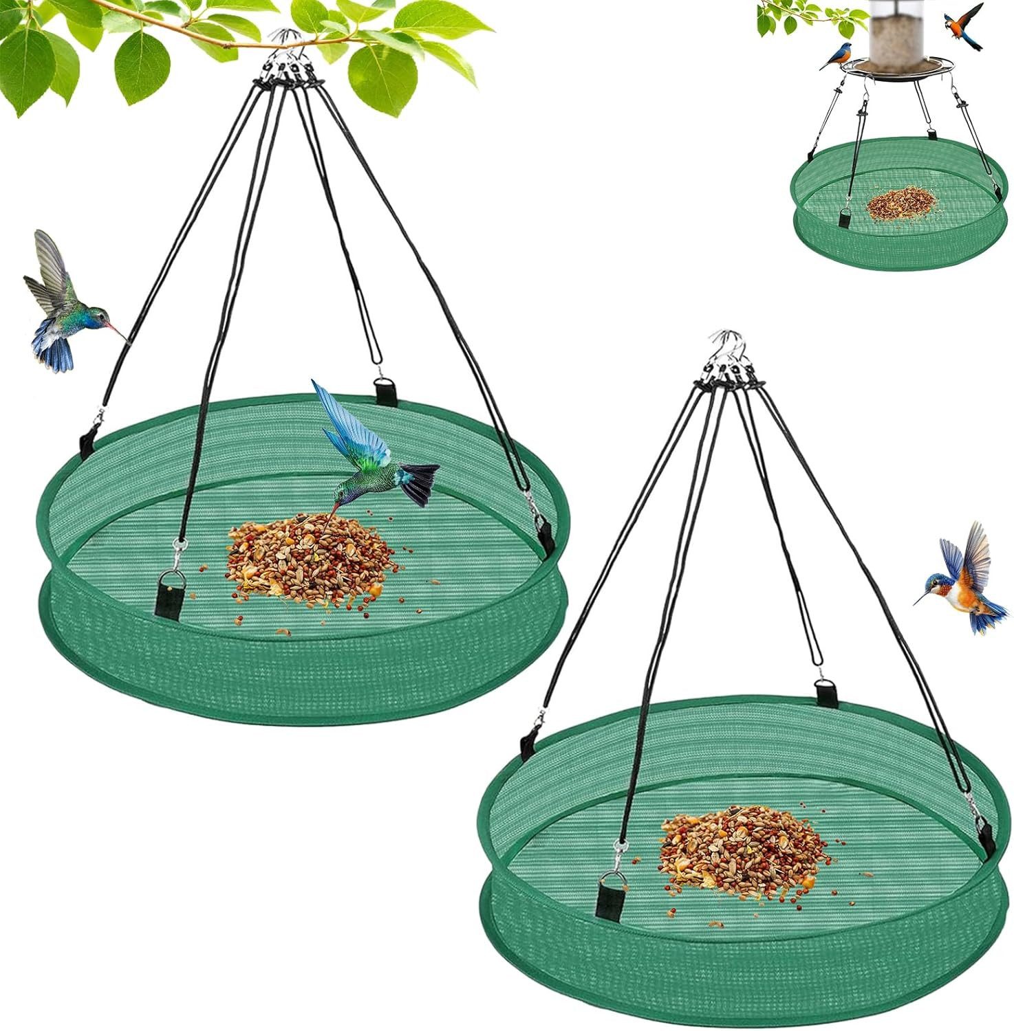 FELIXLEO Futterstation 2er Set Upgrade Vogelfutterspender Auffangschale für Balkon
