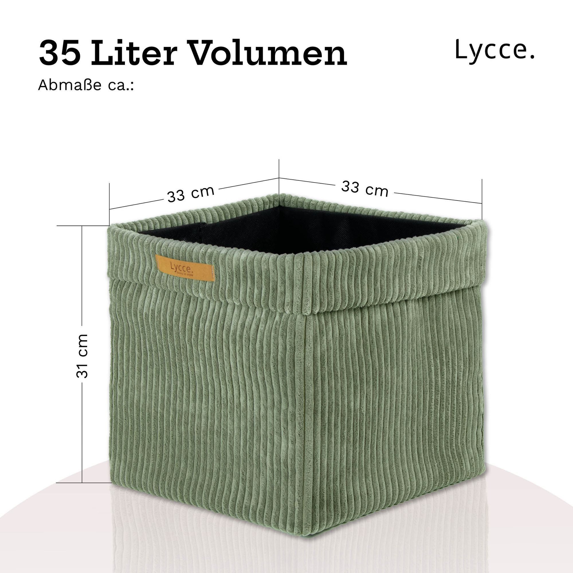 Lycce Regalkorb Kallax Boxen Cord 1 Stk. salbei, Aufbewahrungsbox faltbar 33x33x31cm (1 St)