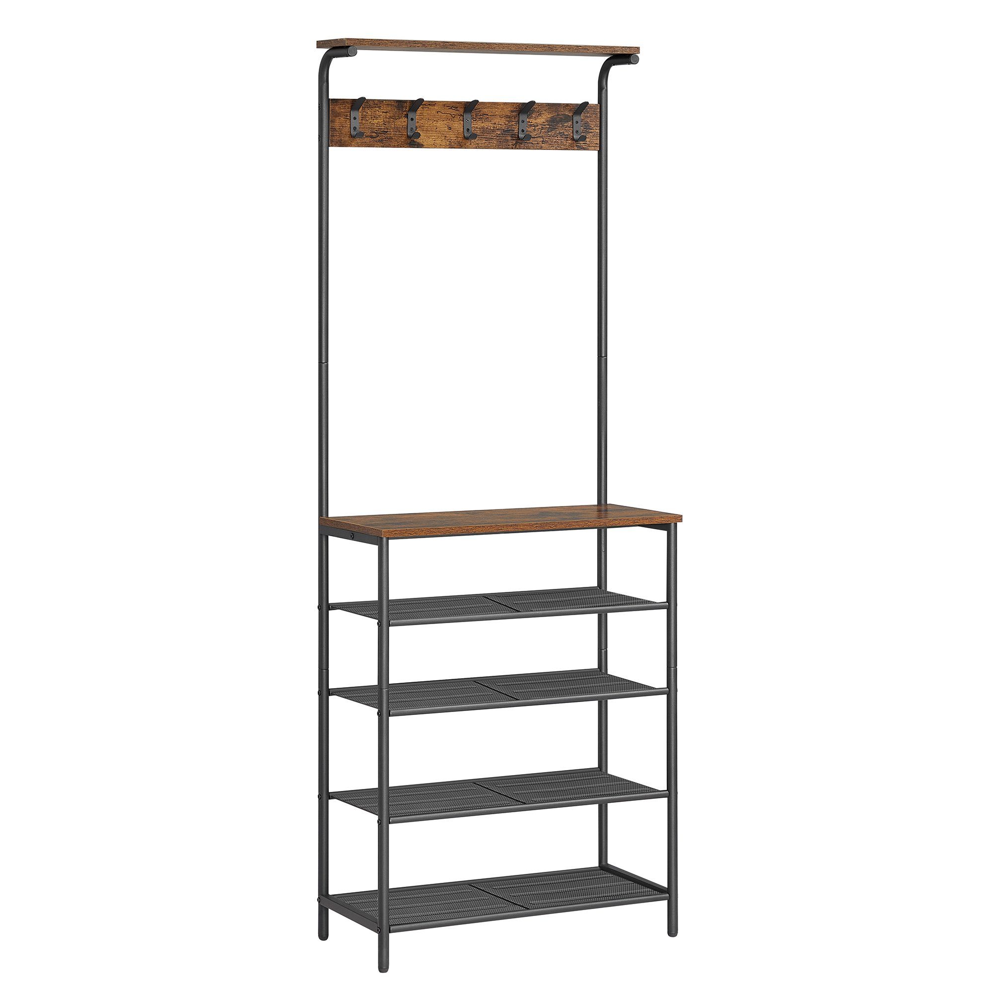 VASAGLE Garderobenständer Garderobe, Schuhregal mit 5 Ebenen, Sitzbank günstig online kaufen