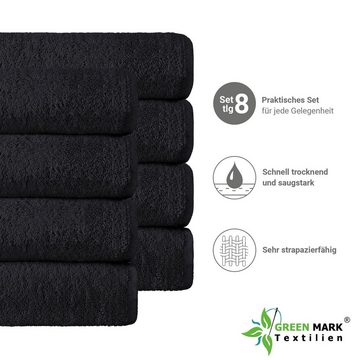 NatureMark Handtücher Handtuch 400gsm 50 X 100 CM (8er-Set), 100% Baumwolle (8-St), 8X Handtücher, 100% Baumwolle, Schwarz, 50 x 100cm