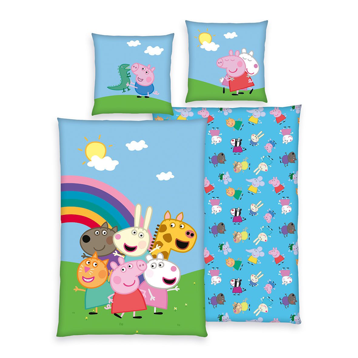 Stoffschmiede Kinderbettwäsche - Peppa Wutz - ‘Friends’, 100% Baumwolle