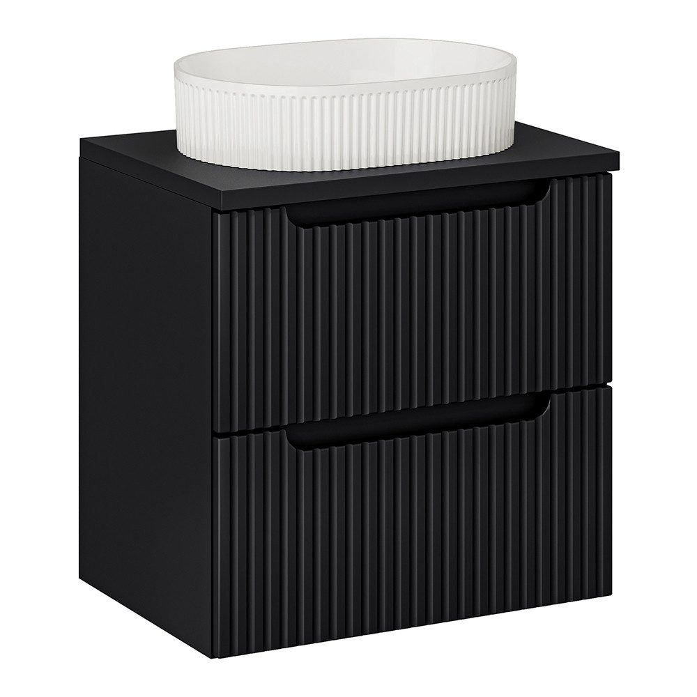 Lomadox Waschtischplatte NEWPORT-56-BLACK, 60cm, in schwarz günstig online kaufen