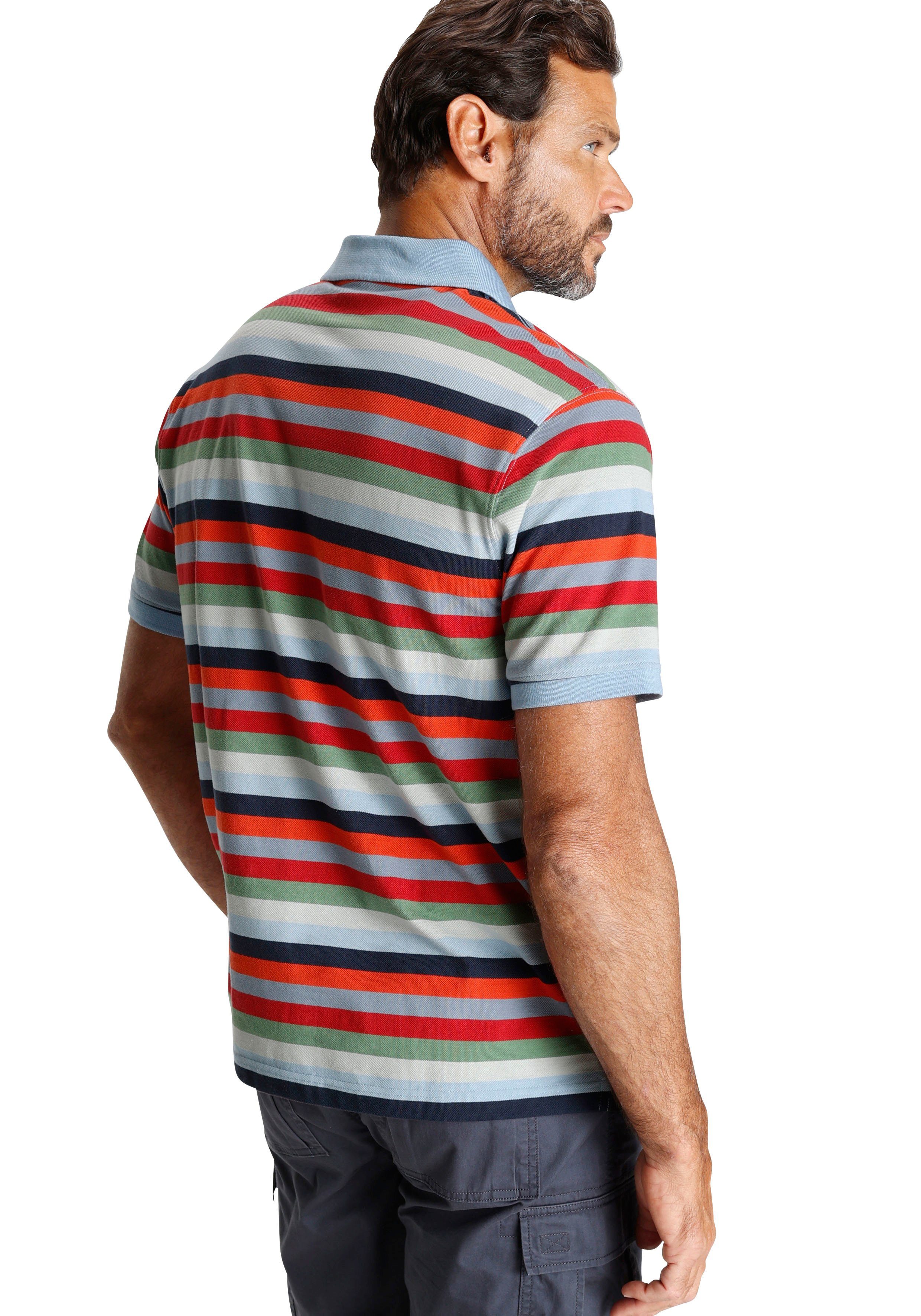 Poloshirt Man's Streifen multicolor mit World