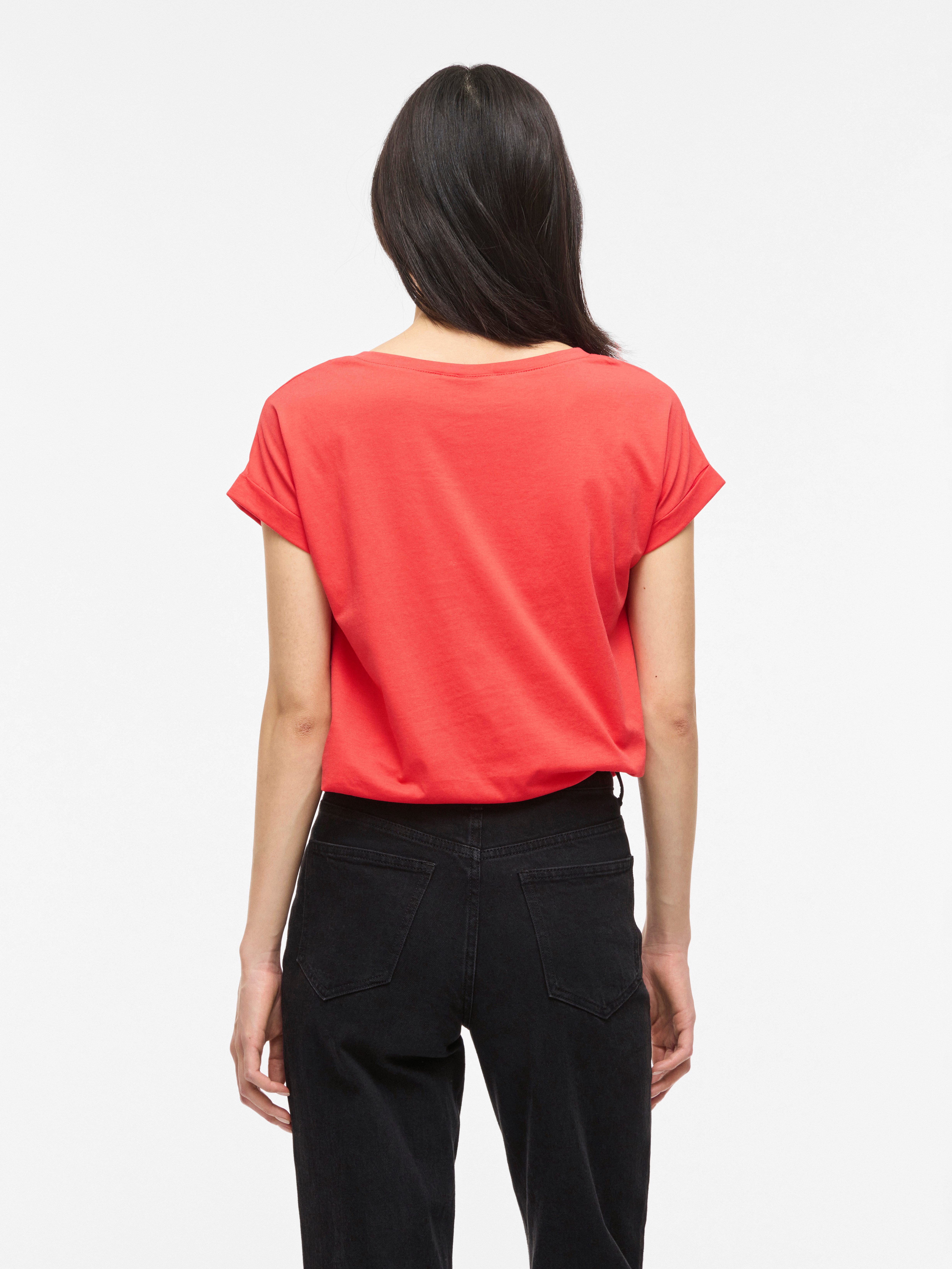 Vila Rundhalsshirt VIDREAMERS NEW PURE T-SHIRT/SU-NOOS Baumwollmischung, regular fit