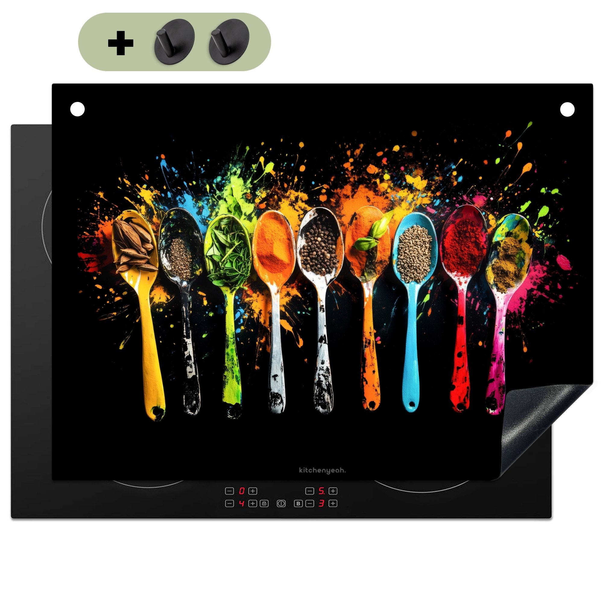 KitchenYeah Küchenrückwand Löffel - Gewürze - Modern - Farbe - Farbenfroh, günstig online kaufen