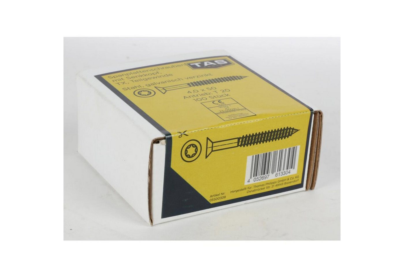 Thumbnail - BURI Schraube 12x TAS Spanplattenschrauben 50 Stück 4,5x50mm TX Teilgewinde Holz Bau, (600 St)