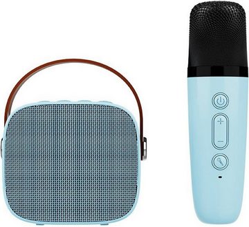 Bifurcation Tragbarer Karaoke-Lautsprecher und Mikrofon mit Bluetooth-Griff (blau) Bluetooth-Lautsprecher