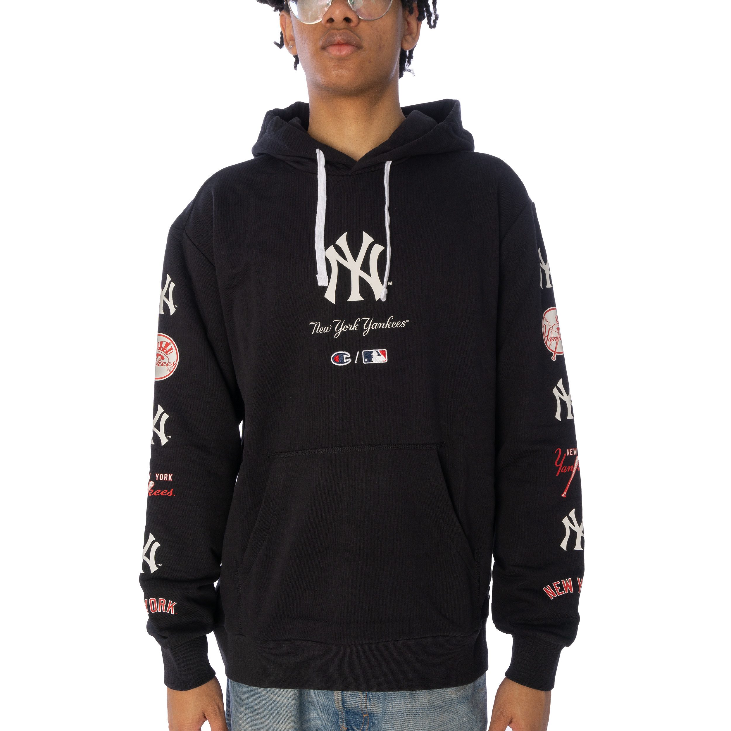 Champion Hoodie Hoodie Champion New York Yankees G L F kk001blk 1 tlg