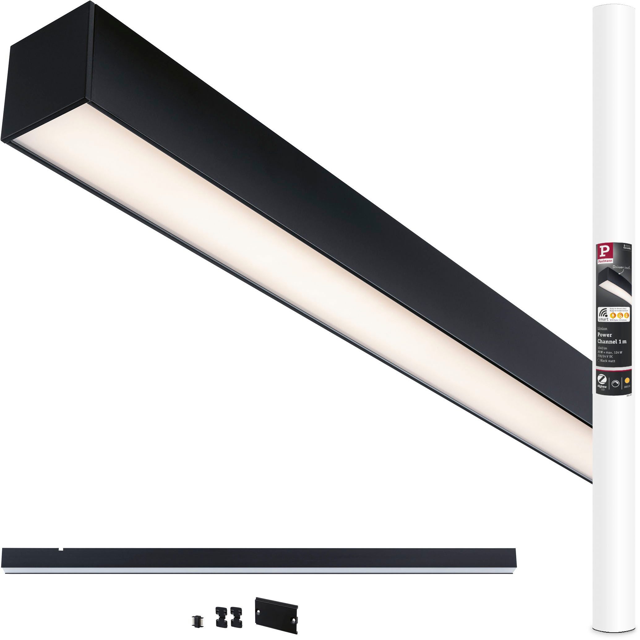 Paulmann Schienensystem-Leuchten Linion Einspeisung Zigbee 3.0 Power Channel 1m, 0,1 cm, (1-tlg), Smart Home