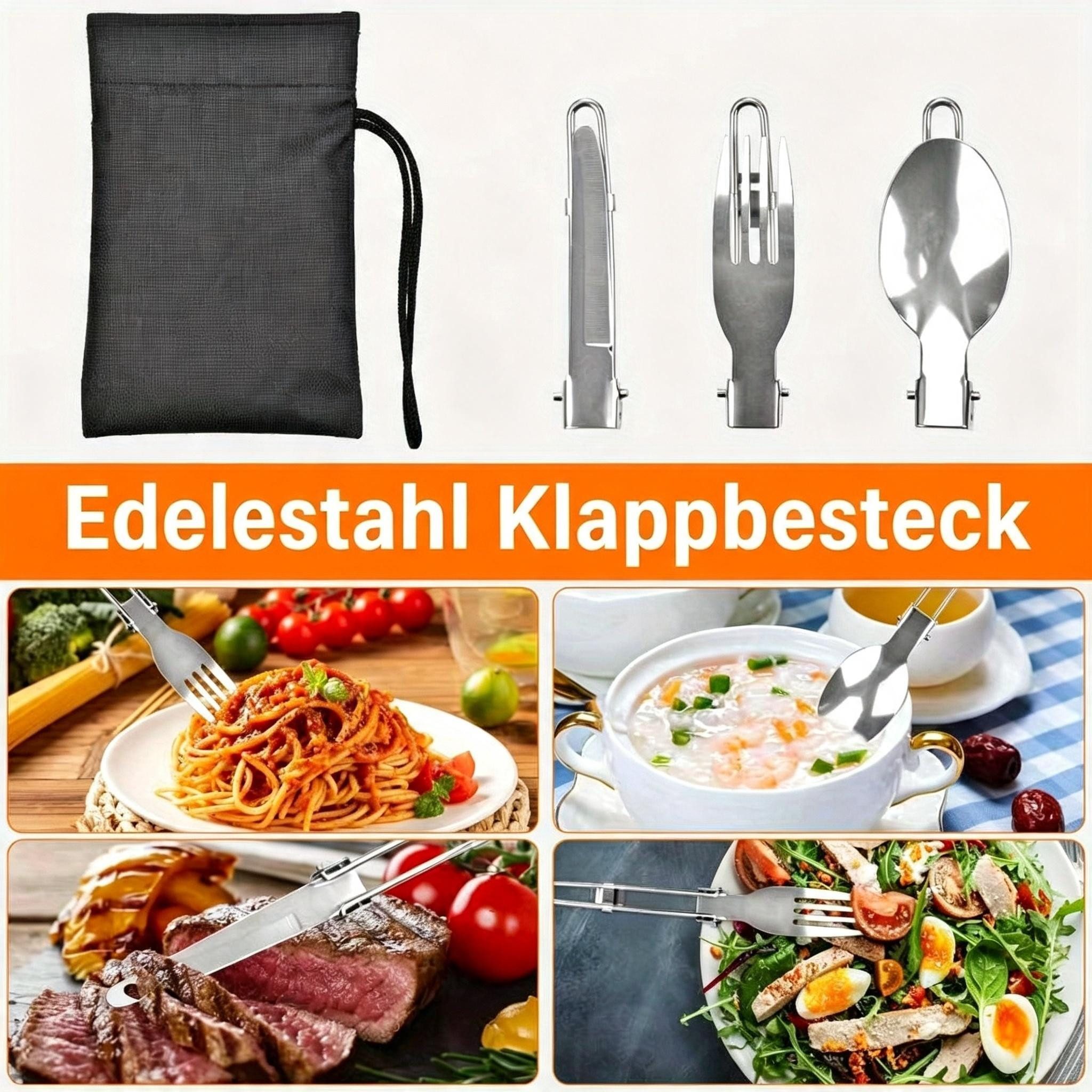 Kityhome Geschirr-Set Klappbares Camping-Kochset Leicht & Kompakt-grau, Hitzeisolierte Griffe – Bild 5 von 5