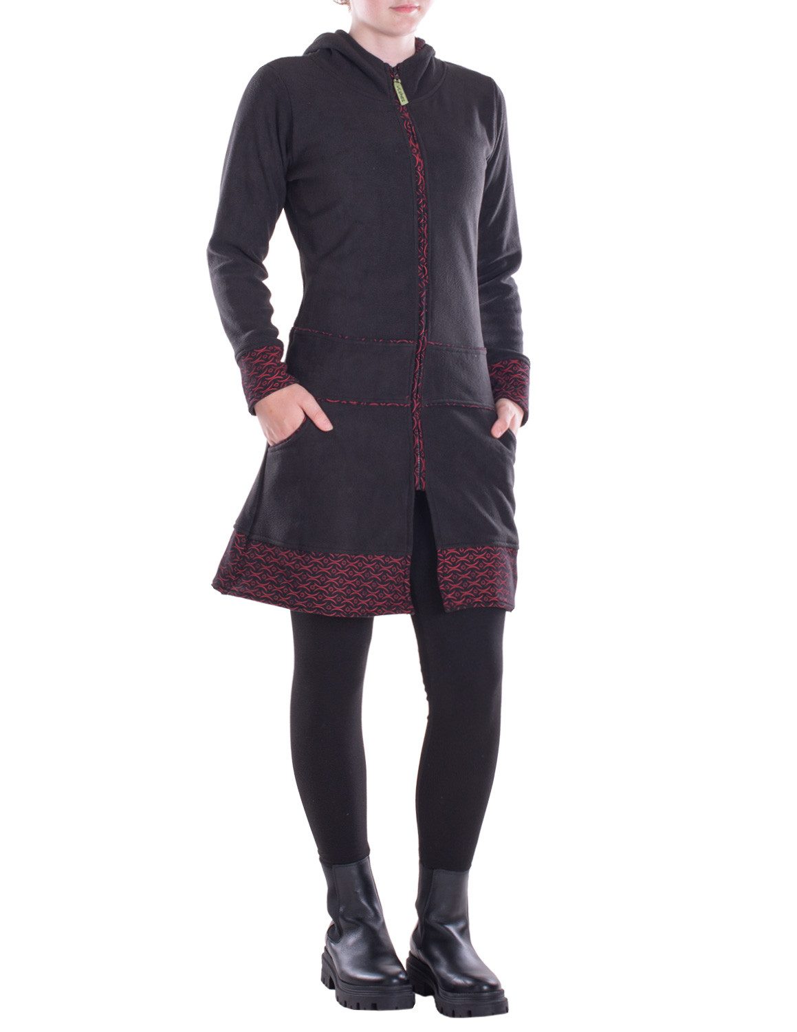 Vishes Kapuzenfleecejacke Lange Kapuzenjacke Damen Fleece günstig online kaufen