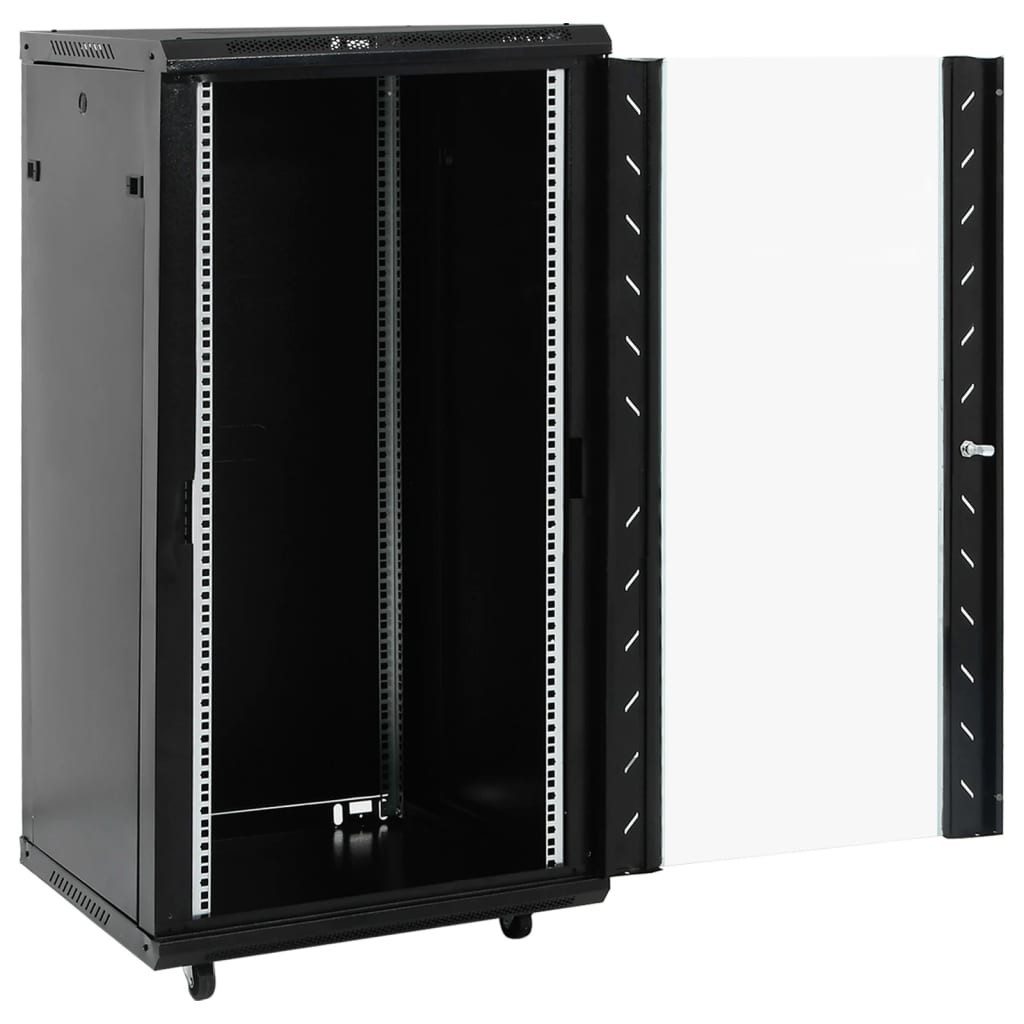 vidaXL Netzwerkschrank 22U Netzwerkschrank 19" IP20 Schwarz 60x60x120 cm – Bild 2 von 5