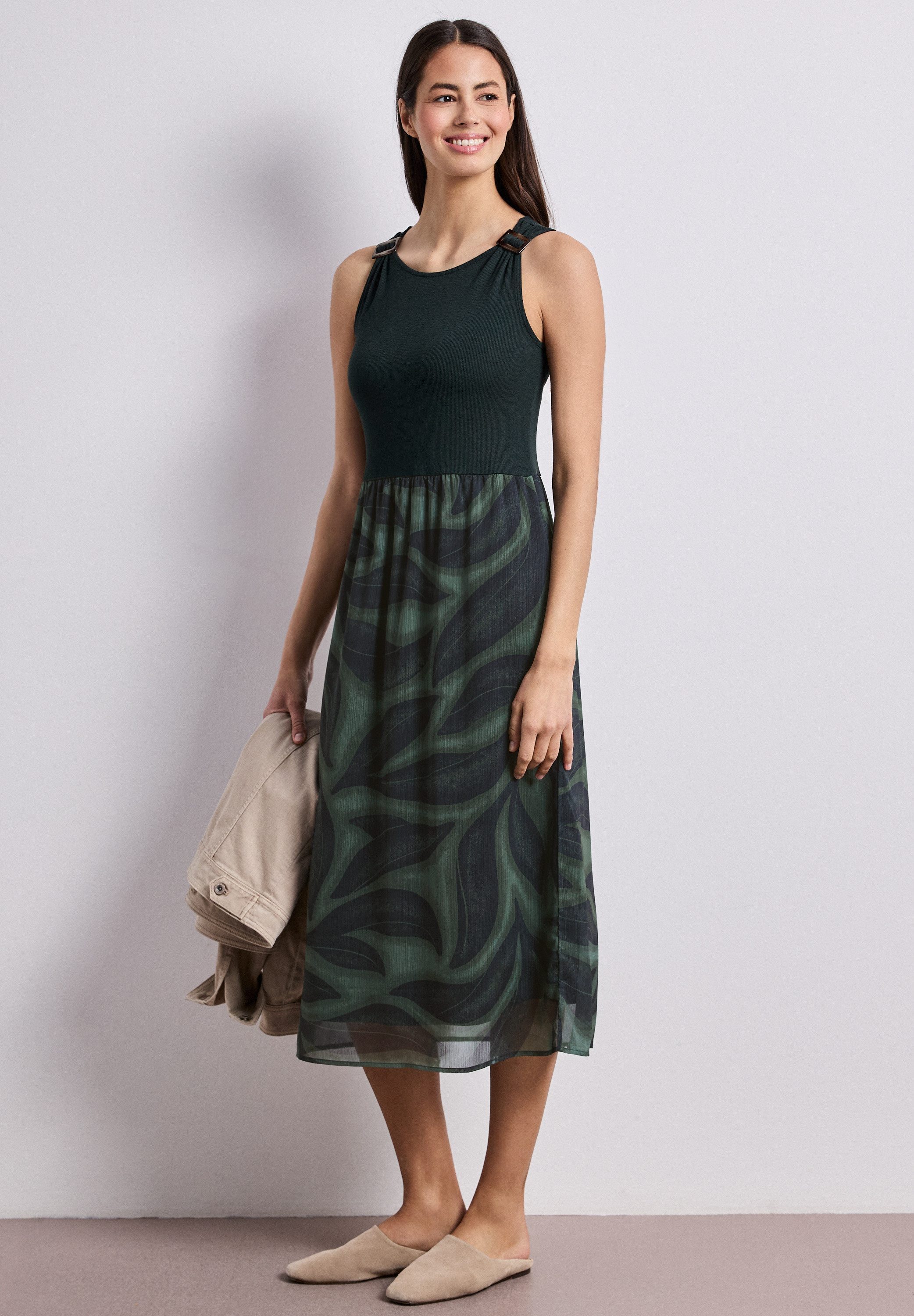 STREET ONE Midikleid mit Rundhalsausschnitt