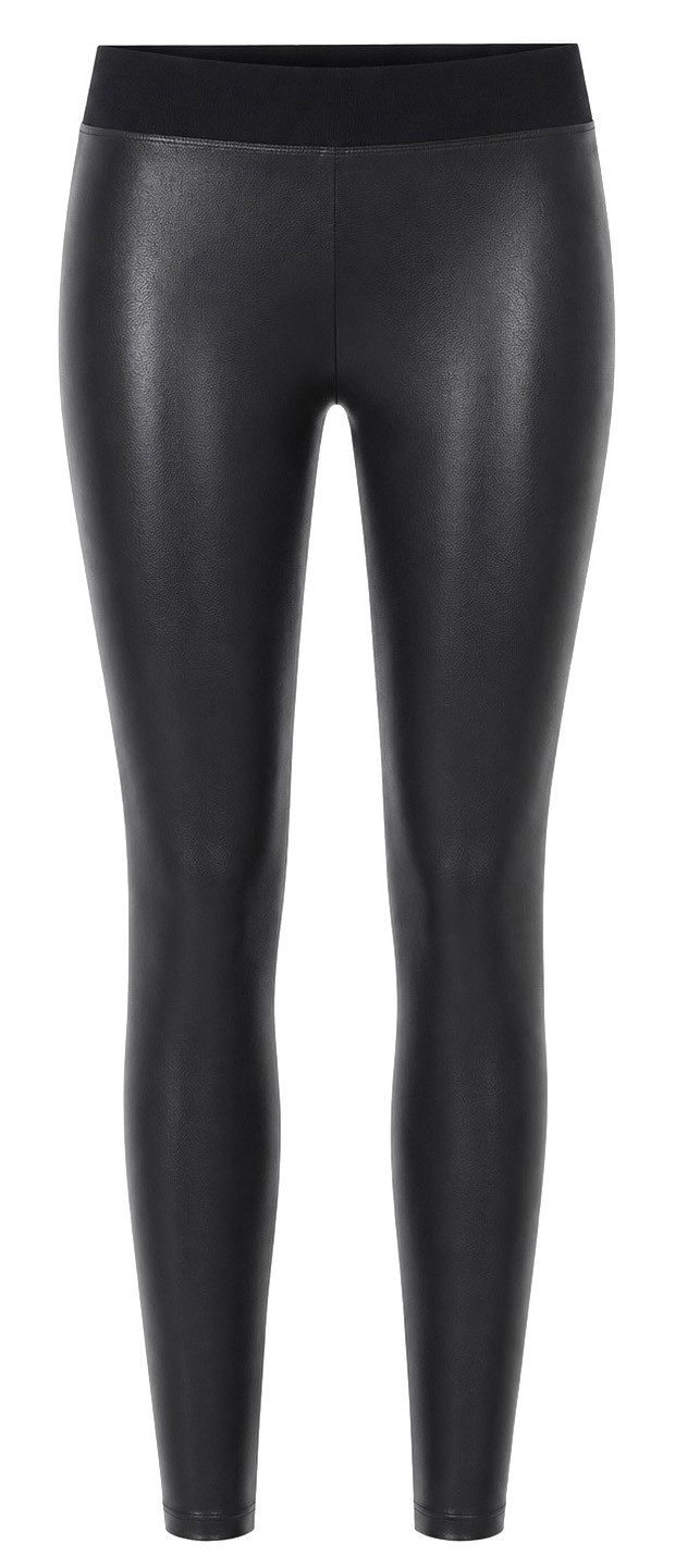 Bas Bleu Leggings mit Leder-Optik und Glanzstreifen
