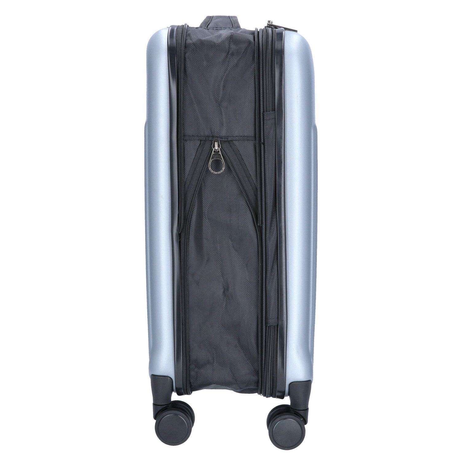 TheTrueC Koffer TheTrueC 4-Rad Trolley Faltbar 55cm - OSLO silber, 4 Rollen Rollen