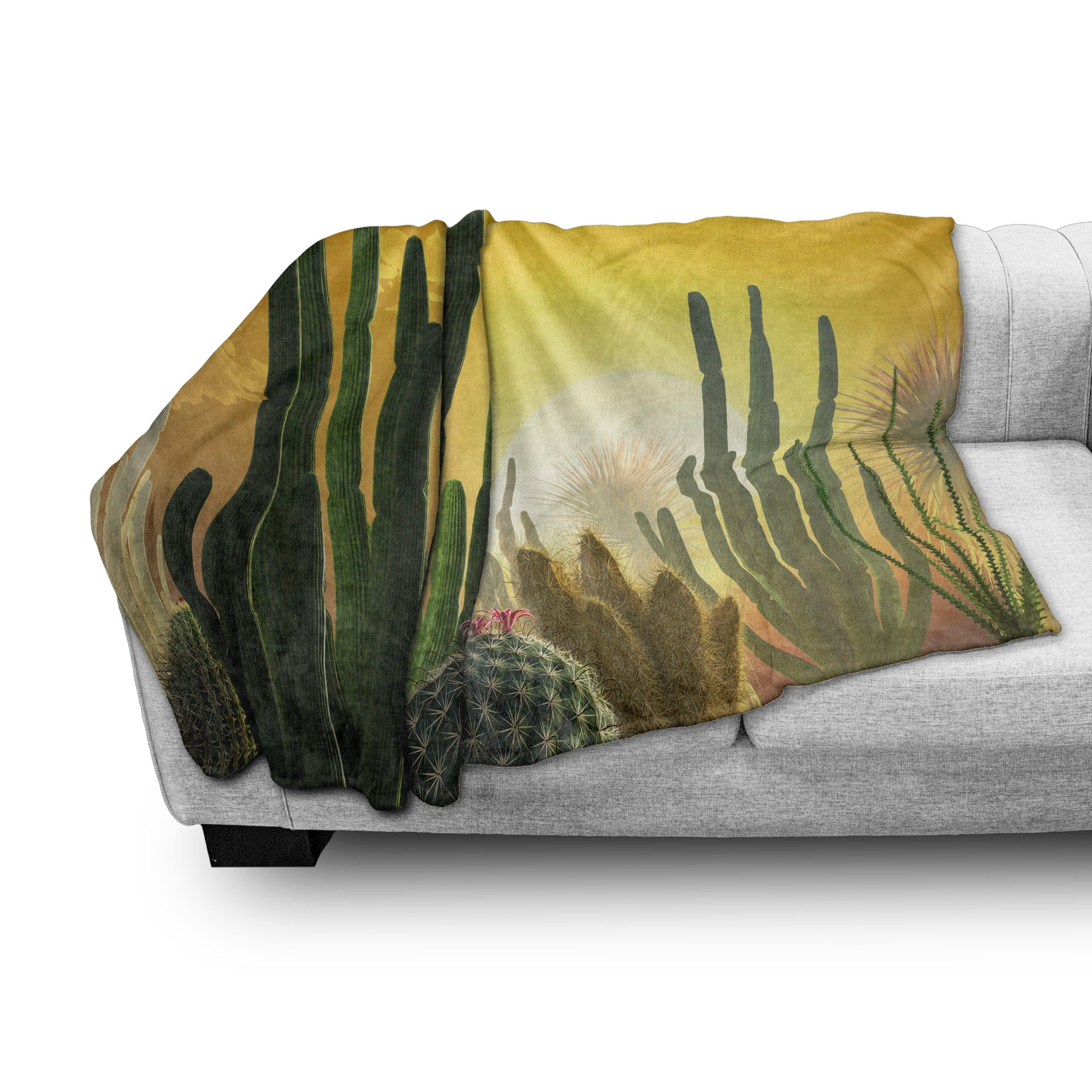 den Innen- Außenbereich, Desert Gemütlicher Ecology für Kaktus Plüsch Abakuhaus, Sunset und Wohndecke