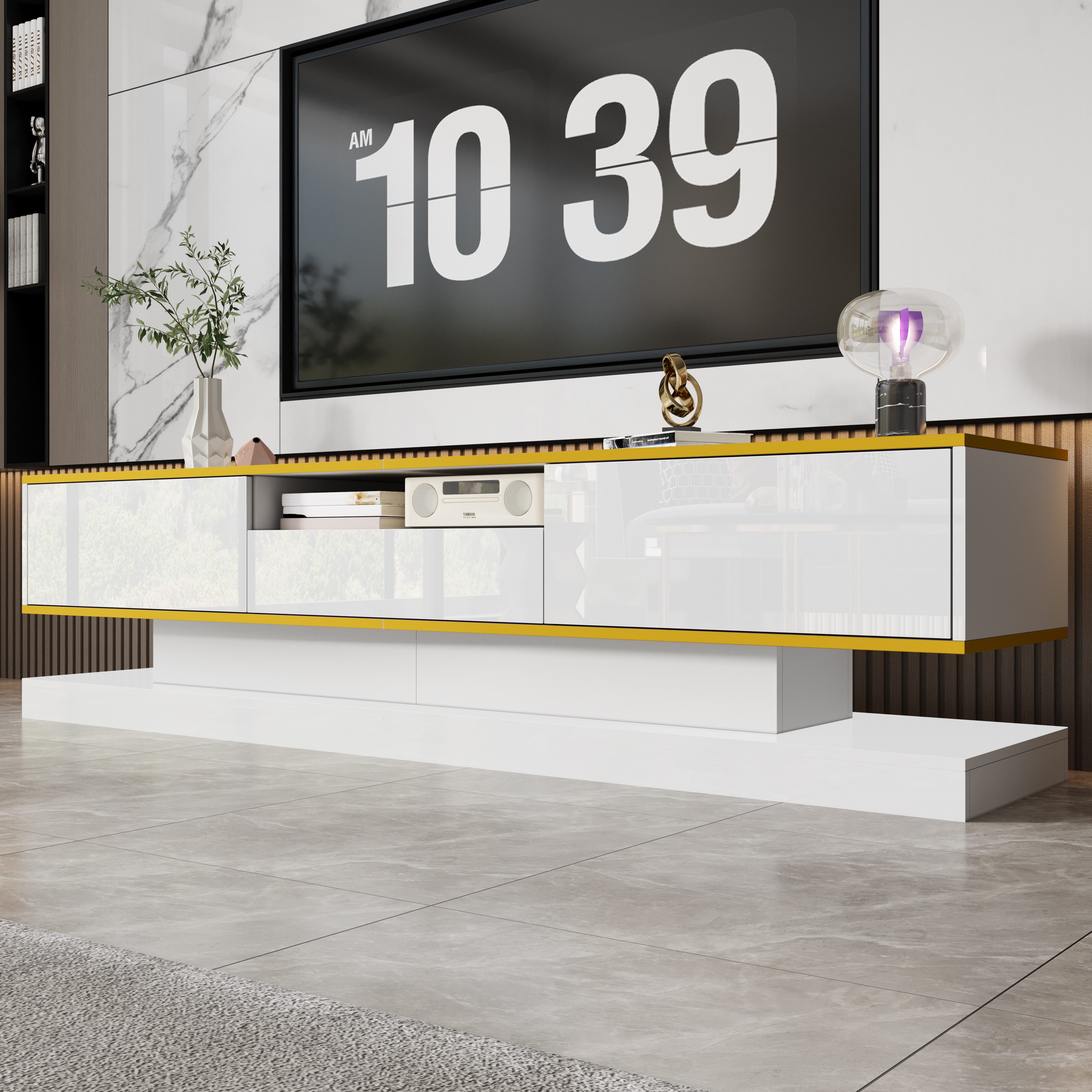 Merax Lowboard hochglanz TV-Schrank mit LED-Beleuchtung günstig online kaufen