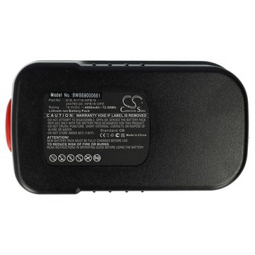 vhbw Ersatz für Black & Decker HPB18, HPB18-OPE, A1718, A18, 244760-00 für Akku Li-Ion 4000 mAh (18 V)