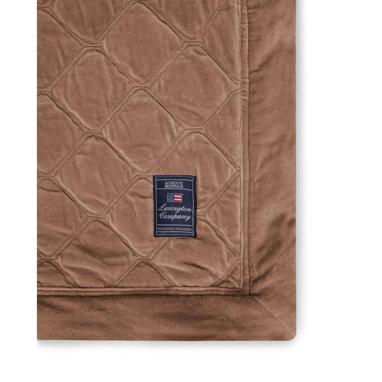 Wohndecke LEXINGTON Tagesdecke Quilted Organic Cotton Velvet Beige (160x240), Lexington