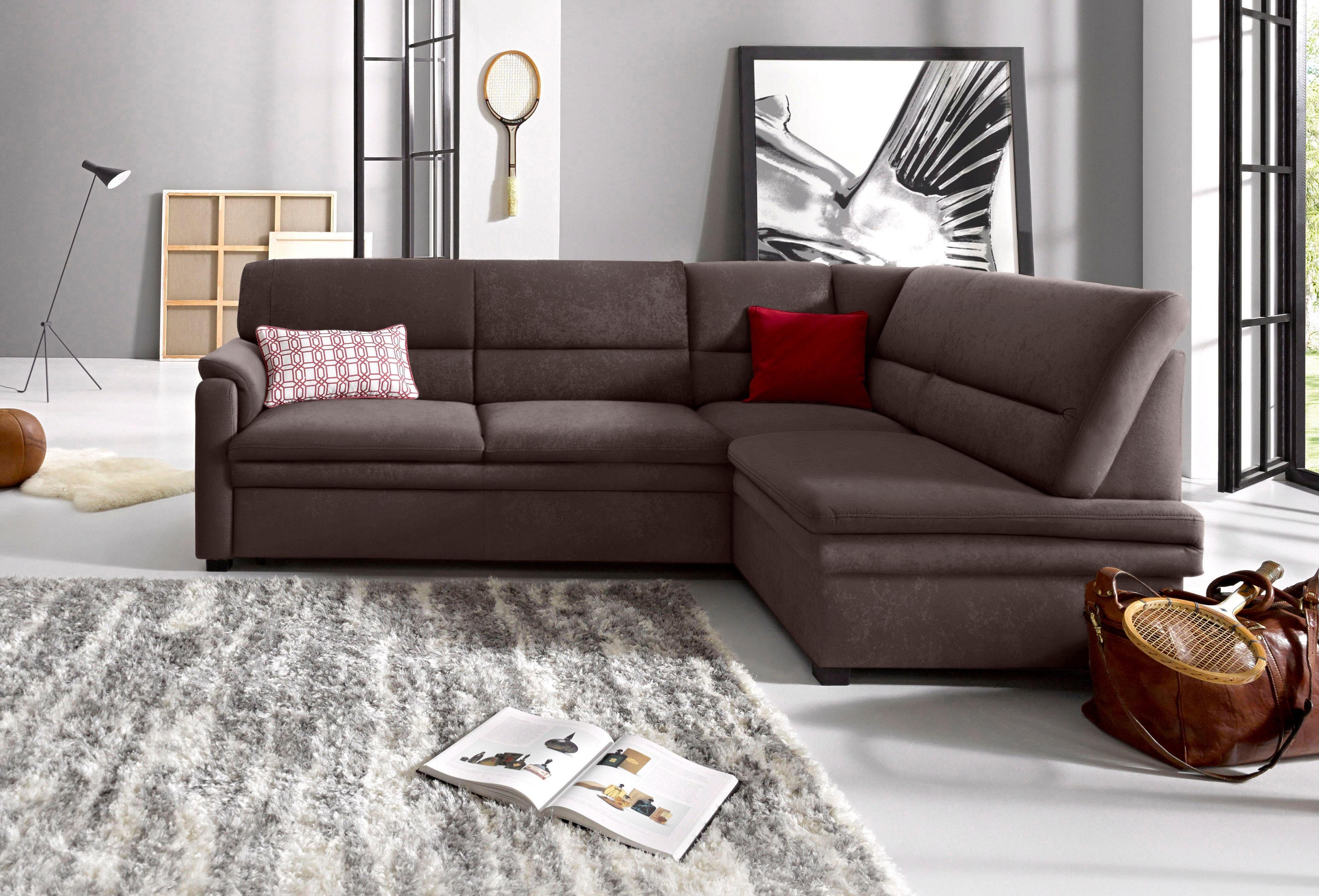 sit&more Ecksofa Pisa L-Form, mit Federkern, wahlweise mit Schlaffunktion