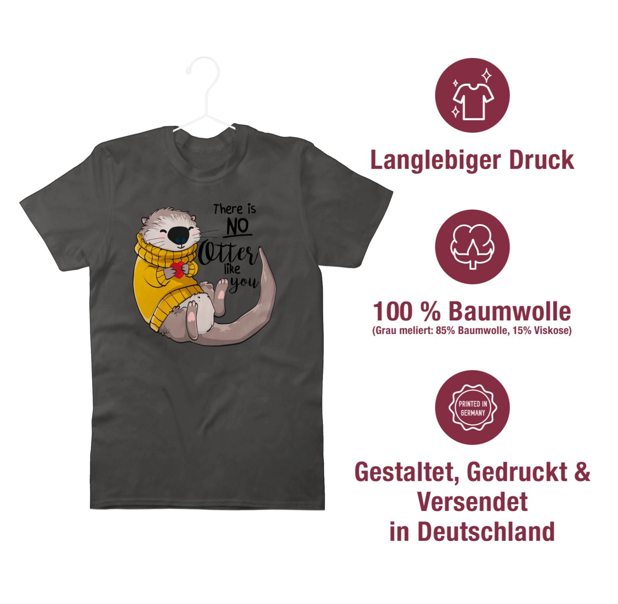 is Statement 1 like no Sprüche you Otter T-Shirt Shirtracer Dunkelgrau There