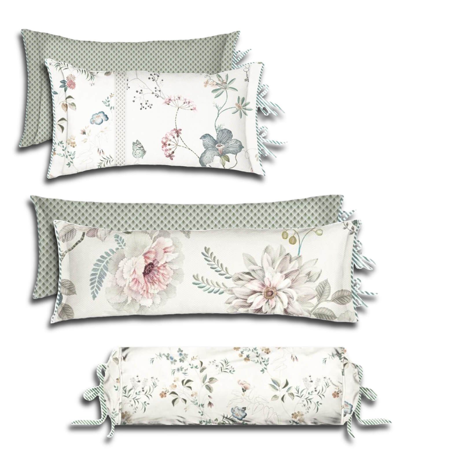 PiP Studio Dekokissen Dekokissen Bouquet Tokyo White, Kuschelkissen Zierkissen