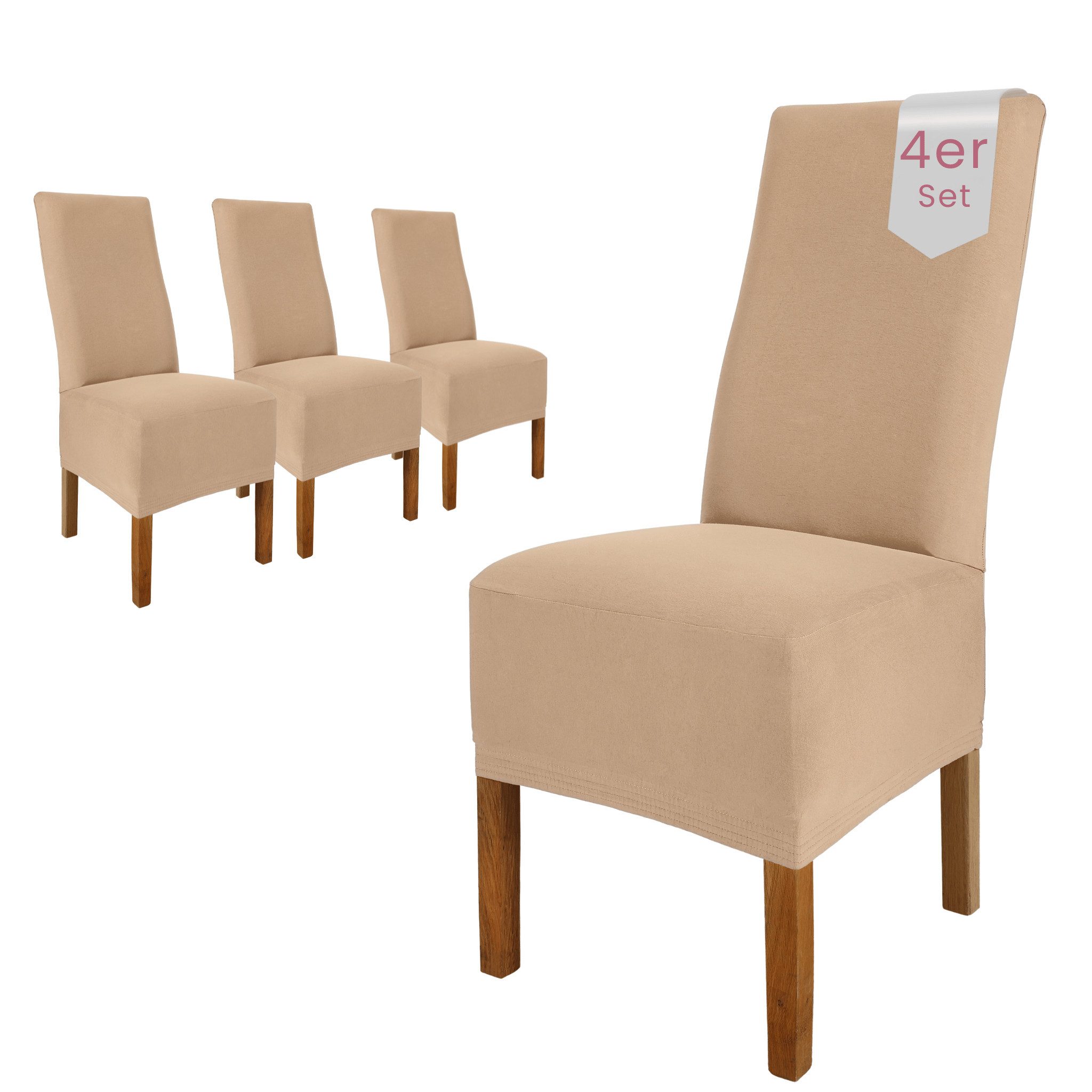 sh SCHEFFLER-HOME LIVE HOMESTYLE Stuhlhusse Moderner Stuhlbezug "Emma" aus elastischer Baumwolle Cottina, abnehmbarer & waschbarer Spannbezug für Stühle