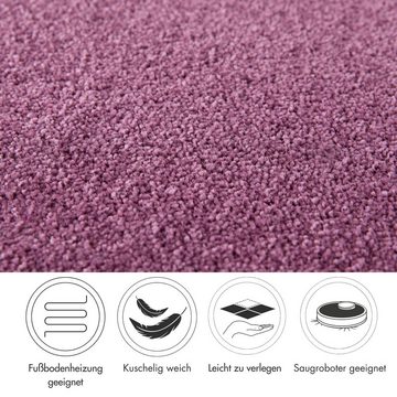 Teppichboden Frisee-Velours Sophie, Andiamo, rechteckig, Höhe: 12 mm, Uni Farben, Breite 400 cm oder 500 cm, strapazierfähig & pflegeleicht