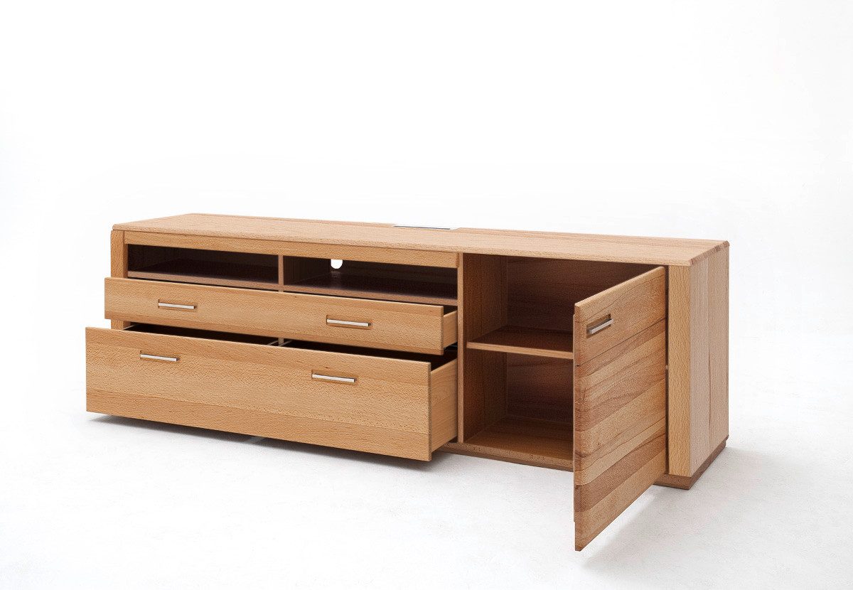 Empinio24 TV-Bank Sanremo, Breite 224 cm, Höhe 70 cm, Kernbuche teilmassiv