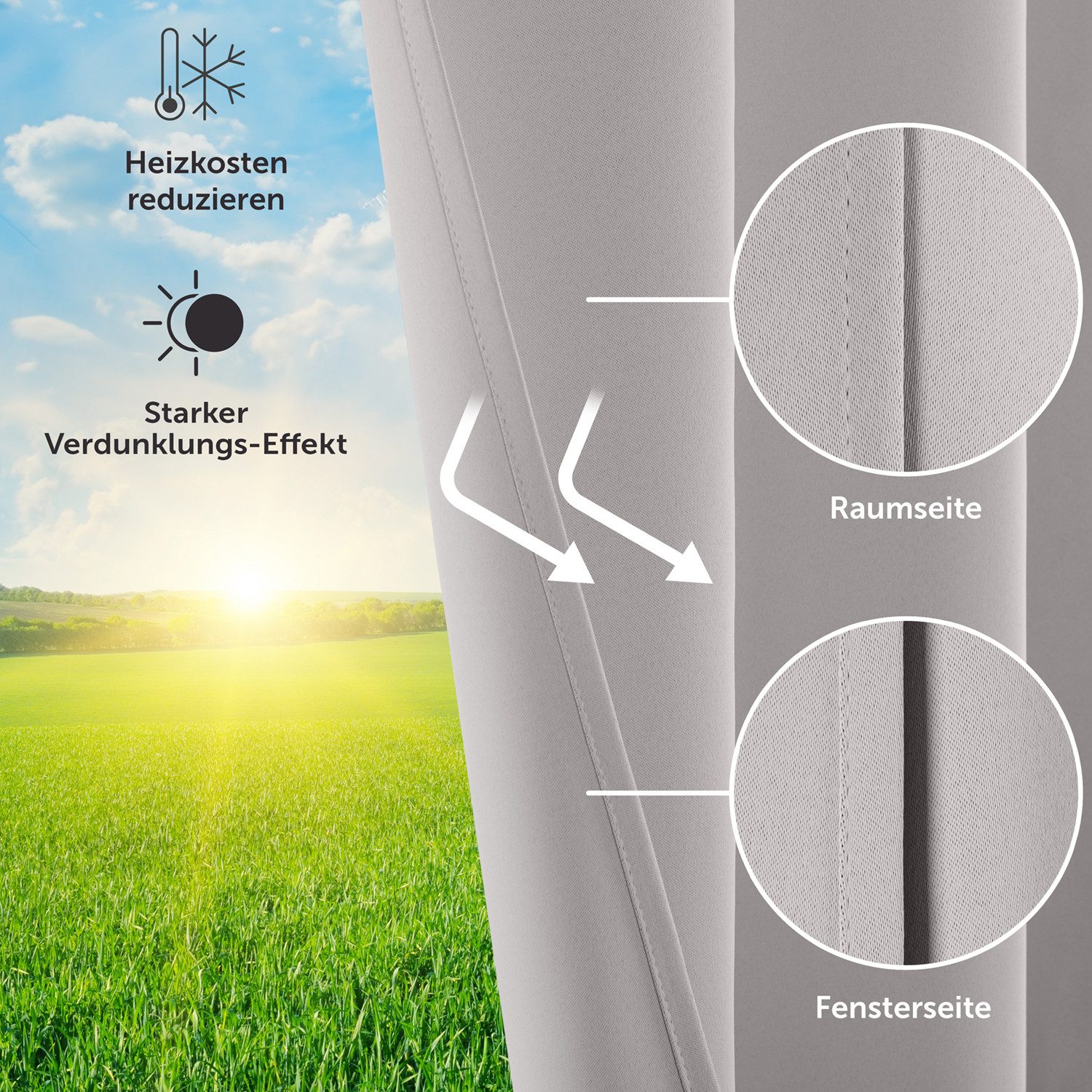 Blumtal Verdunkelungsvorhang 2er-Set Gardinen Wärmeisolierend Blickdicht (2 günstig online kaufen