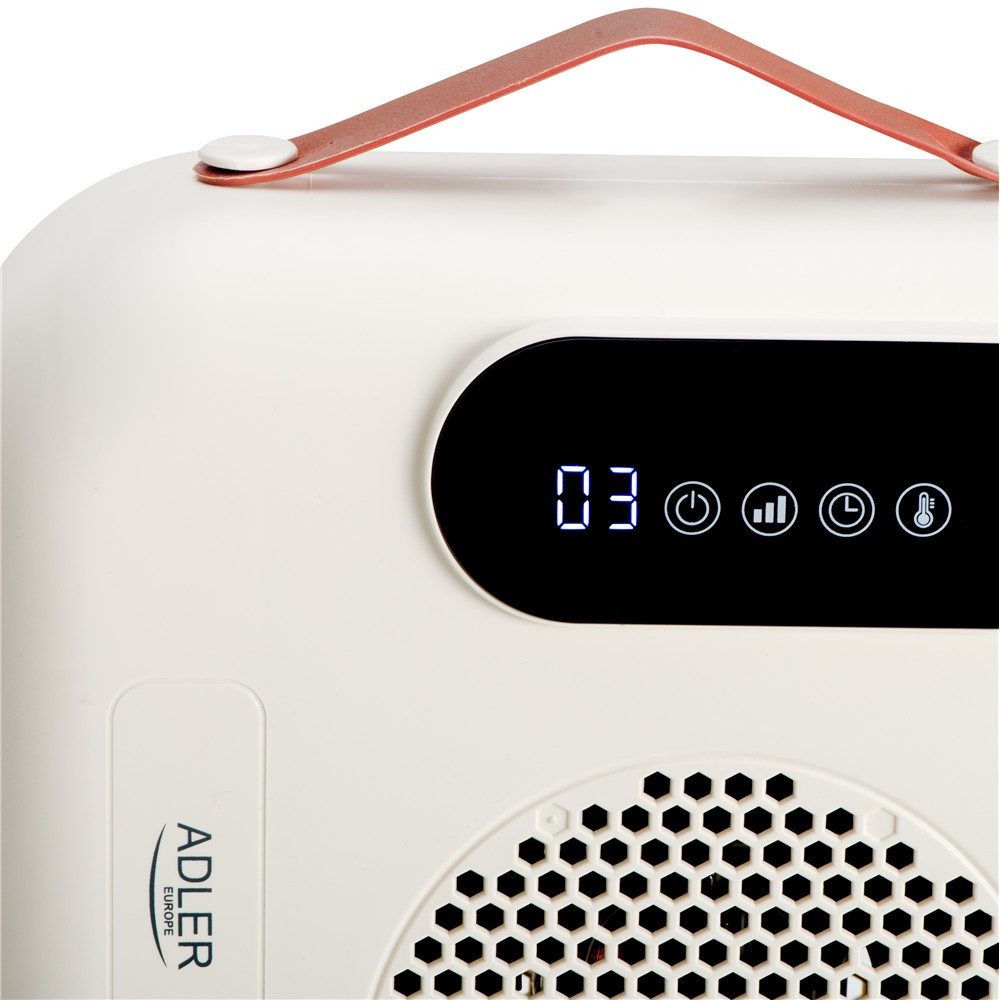 ADLER EUROPE Heizlüfter AD 7756 elektrisch, kompakte Zusatzheizung für kalte Tage, 2000 W, für Zuhause & Büro, Fernbedienung, Thermostat, Timer, Beige – Bild 5 von 5