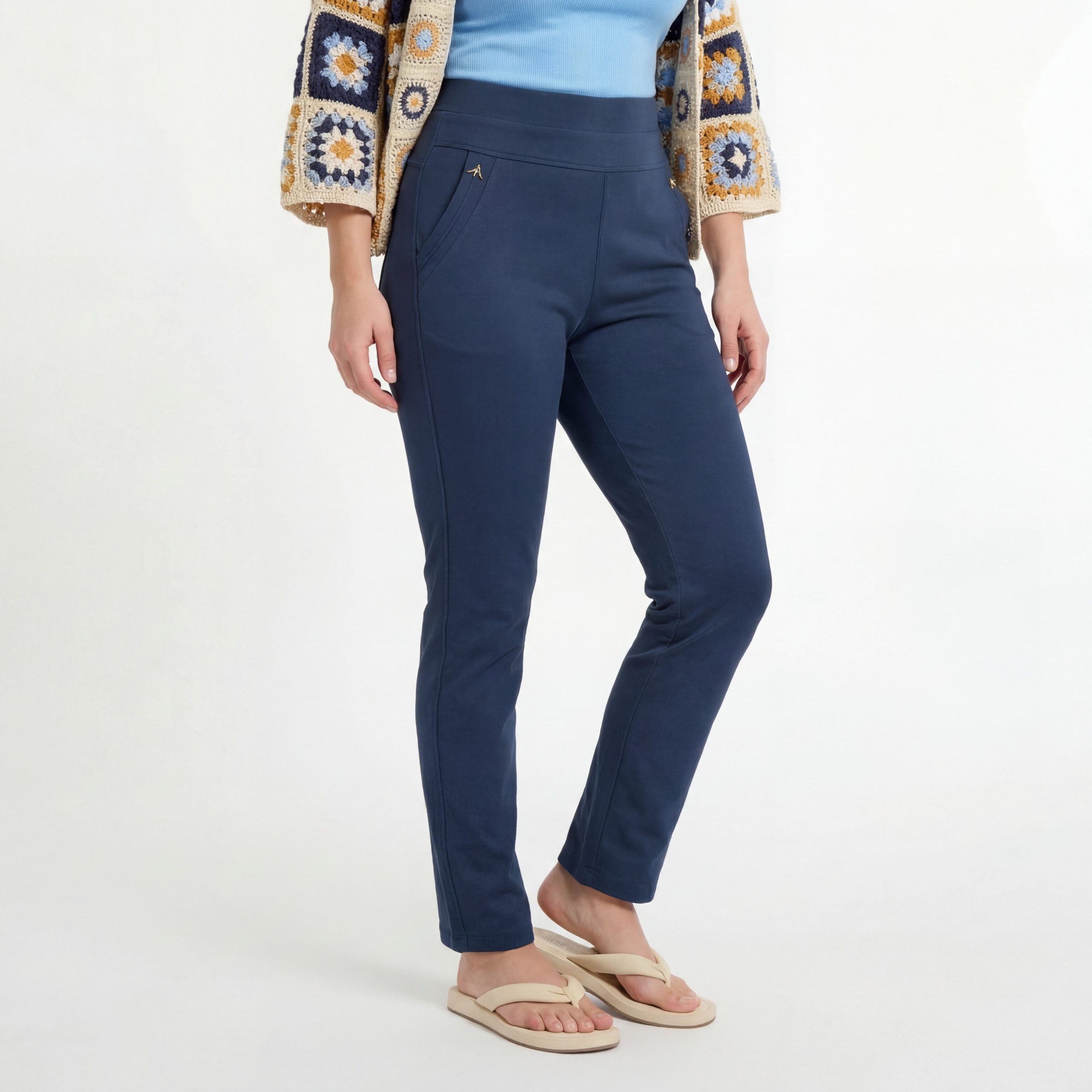 Aurela Damenmode Stretch-Hose Damen Leggings Schlupfhose mit Komfort Bund H günstig online kaufen