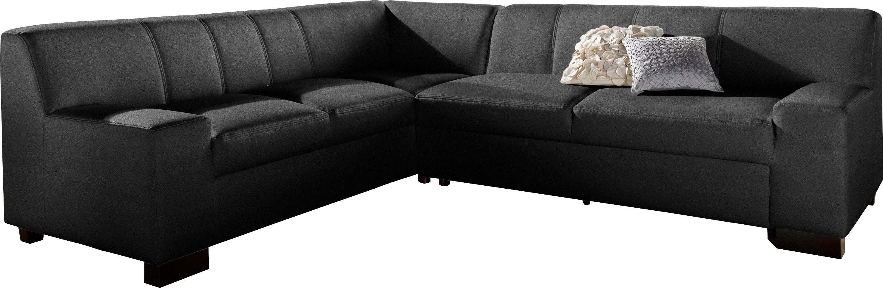 DOMO collection Ecksofa Norma, moderne Armlehnen, zeitlos und elegant, Breite 247cm, L-Form, wahlweise mit Bettfunktion