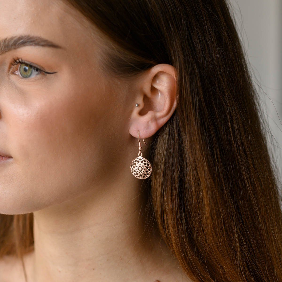 Materia Paar Ohrhänger Lebensblume / Blume des Lebens SO-451 Rose, 925 Ster günstig online kaufen