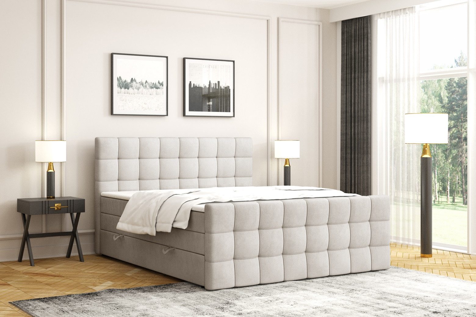 Labett Boxspringbett mit Bettkasten, Doppelmatratze, IGANTE günstig online kaufen