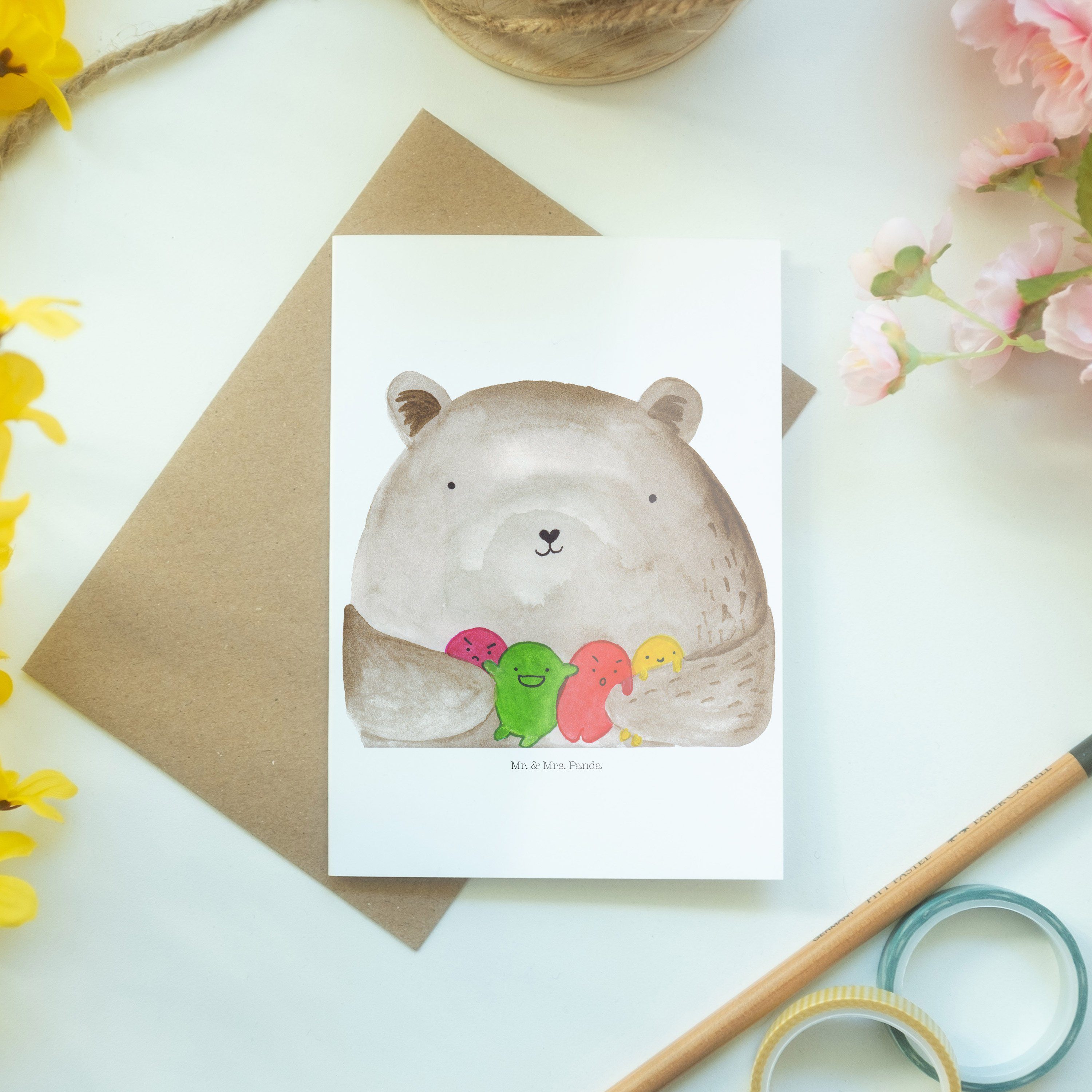 Hochzeitskarte Weiß Mrs. Mr. Gefühl Teddy, Geschenk, Grußkarte Einladungskarte, - Bär - & Panda