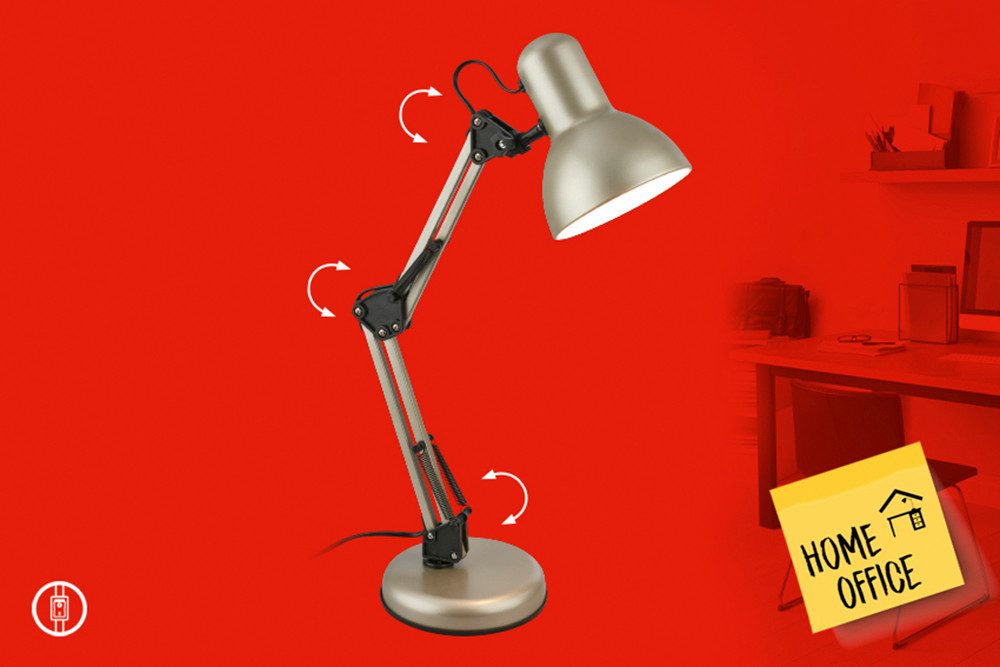 Briloner Leuchten LED Tischleuchte PIXA, ohne Leuchtmittel, 22,4x54,6 cm, Büro, Kinderzimmer