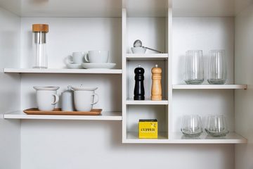 RESPEKTA Küche Peter, mit Duo Kochfeld, wahlweise mit Mikrowelle, Korpus Weiß, Breite 104 cm, in exclusiver Konfiguration für OTTO