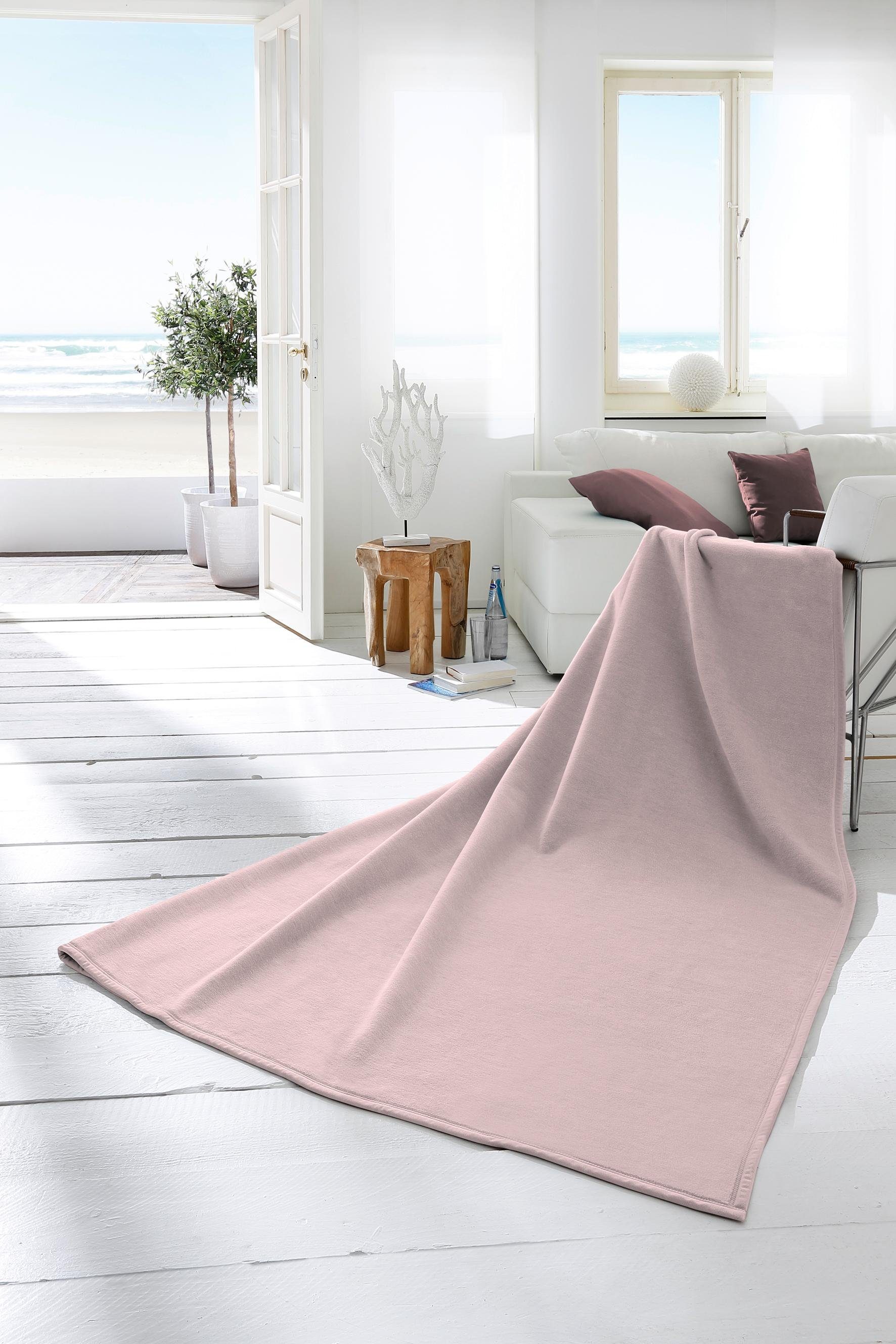 Wohndecke Cotton Home, Biederlack, im Uni Design, Kuscheldecke