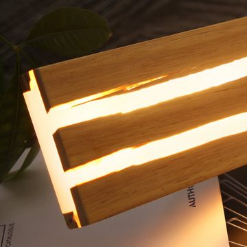 ZMH LED Wandleuchte Holz 18W Nachtlampe Flur Treppe Beleuchtung Wohnzimmer, LED fest integriert, Warmweiß