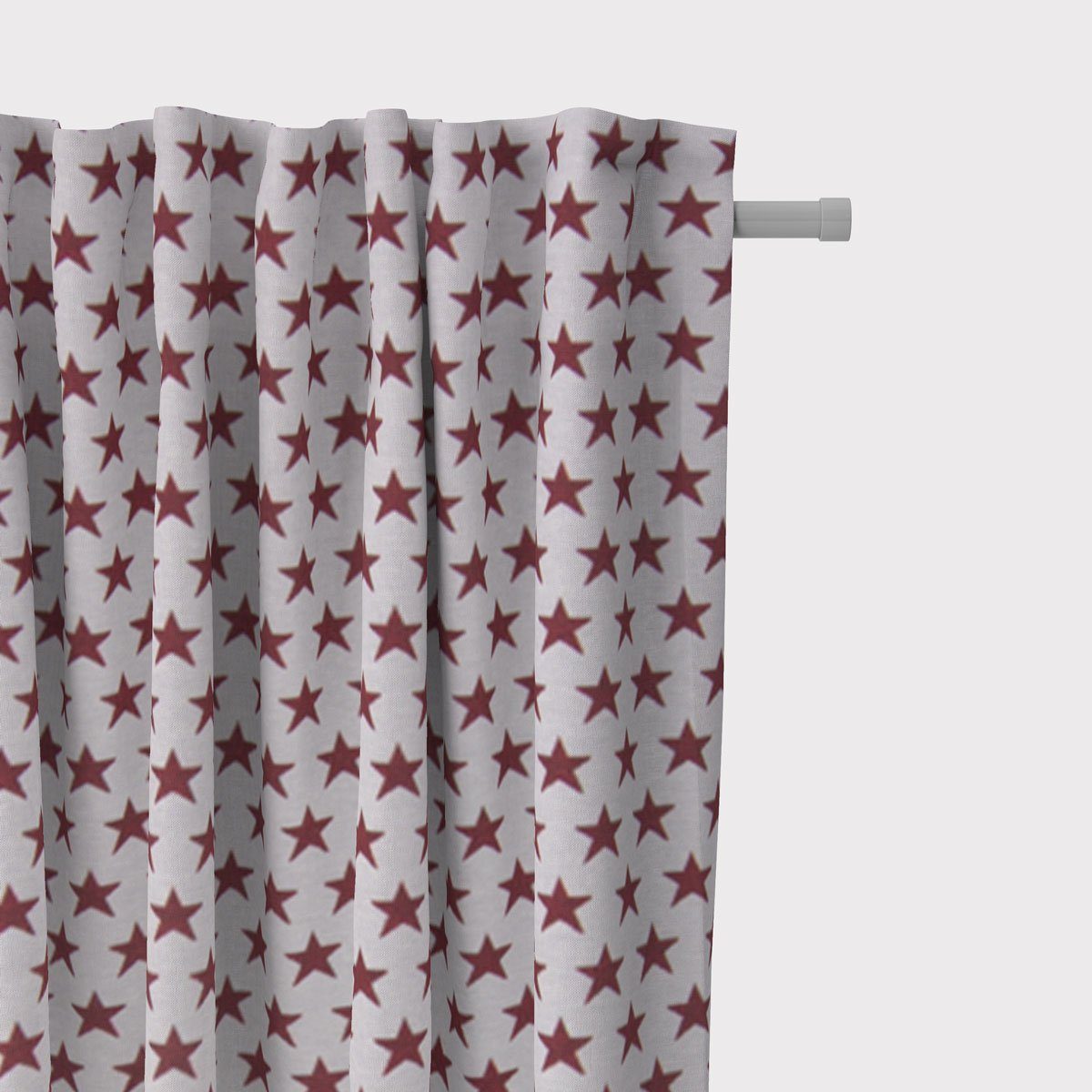 Vorhang SCHÖNER LEBEN. Vorhang mit Smok-Schlaufenband Sterne weiß rot 245cm, SCHÖNER LEBEN., (1 St), blickdicht, Baumwolle, handmade, made in Germany, vorgewaschen | Fertiggardinen