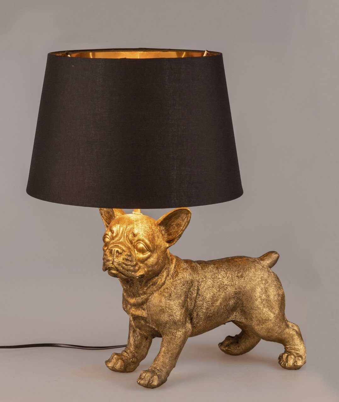 Tischleuchte Bulldogge Francis, gold - Tischlampe, Moderner Deko