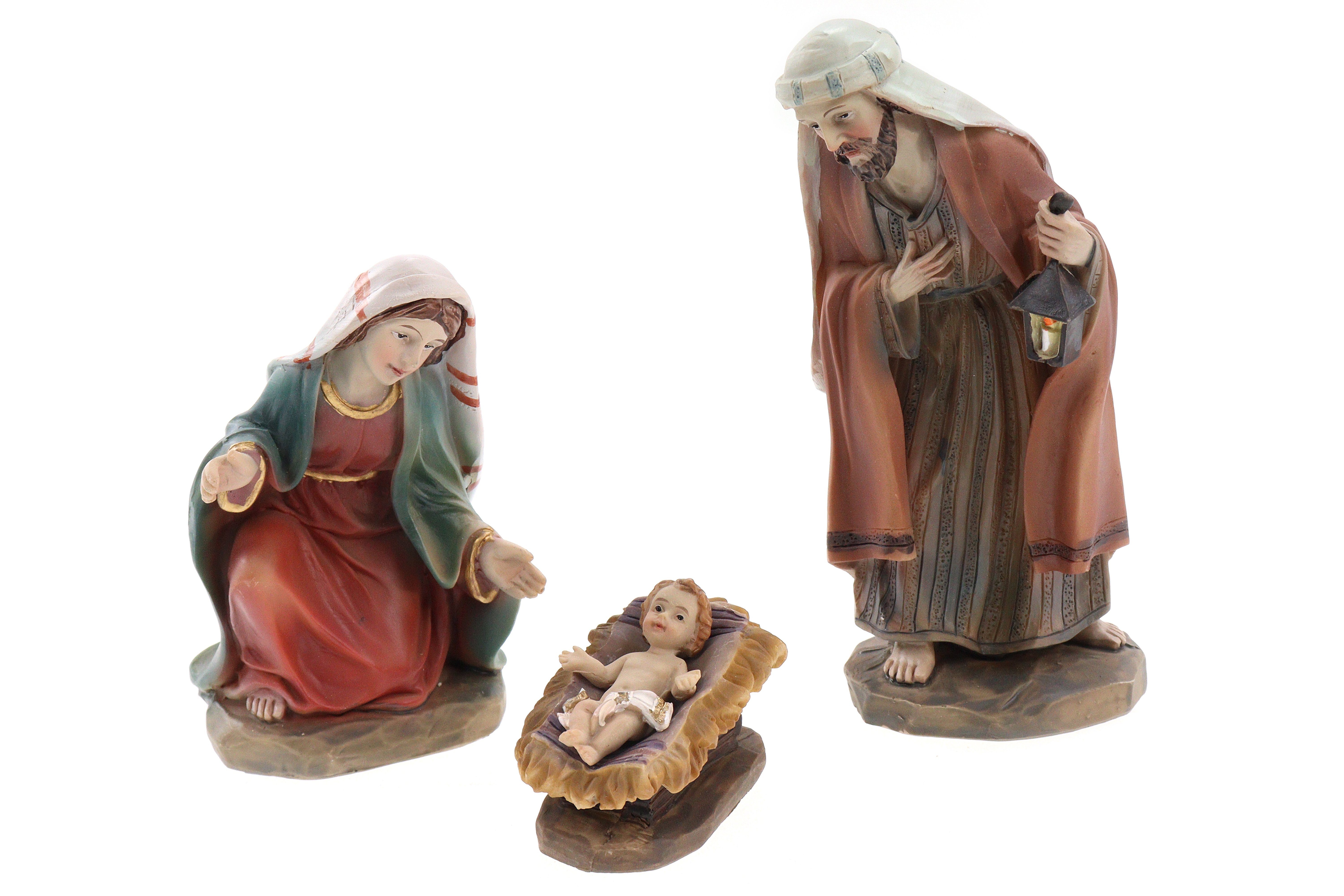 ELLUG Krippenfigur Krippenfiguren Set 3tlg. heilige Familie: Maria, Josef & Jesus (3 St)