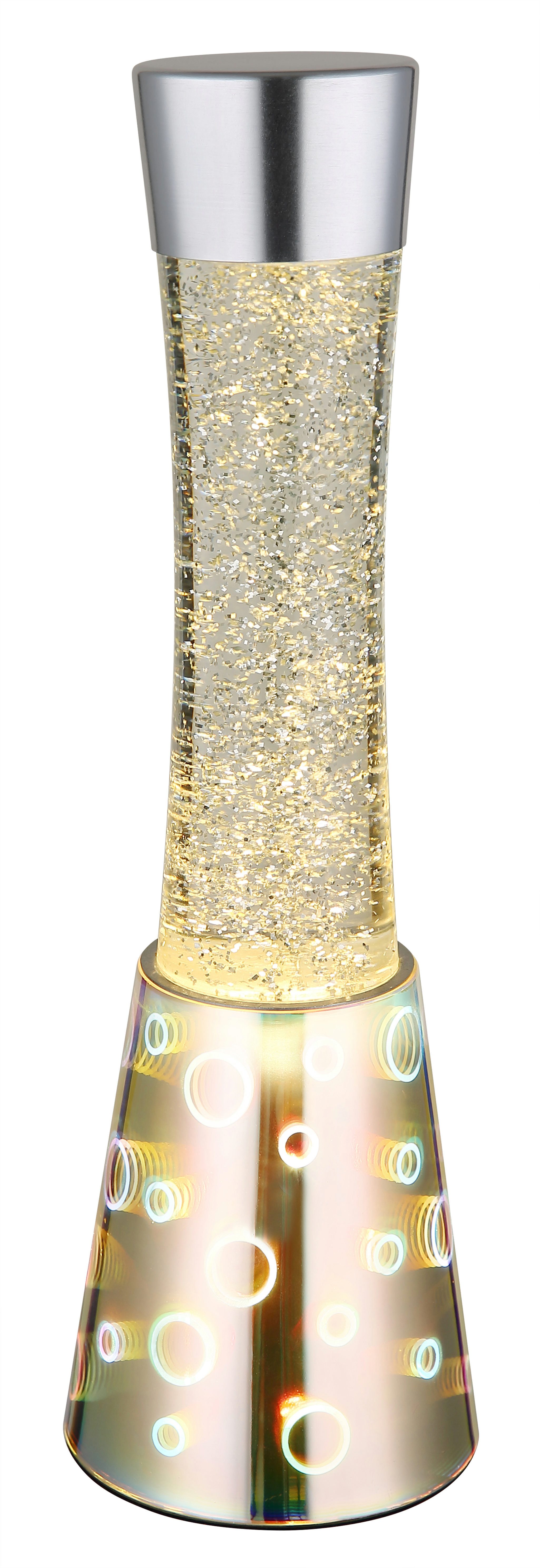 GLOBO LIGHTING Tischleuchte SPARKLE, LED fest integriert, Warmweiß, Tischlampe Glitterleuchte Deko-Tischleuchte Schlafzimmer