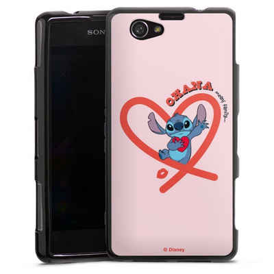 DeinDesign Handyhülle »Stitch Ohana Pink Heart«, Sony Xperia Z1 Compact Silikon Hülle Bumper Case Handy Schutzhülle