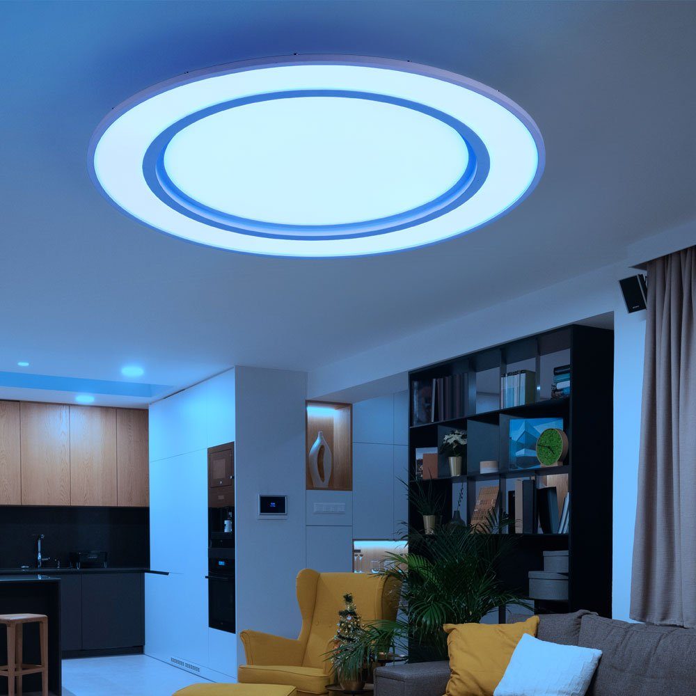 etc-shop Deckenleuchte Tageslicht fest Farbwechsel, verbaut, dimmbar RGB Tageslichtweiß, Neutralweiß, Wohnzimmerlampe LED LED Fernbedienung Warmweiß, Kaltweiß, Deckenleuchte, LED-Leuchtmittel