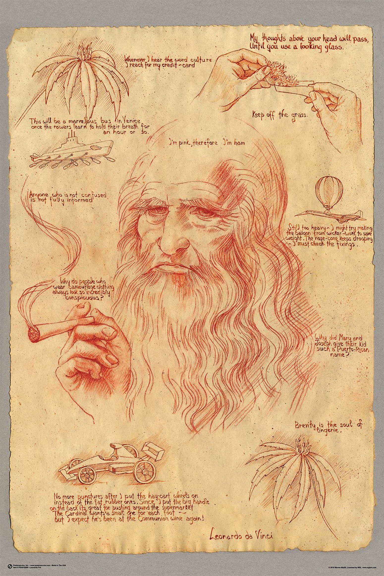 Close Up Poster Leonardo Smoking Pot Poster 61 x 91,5 cm