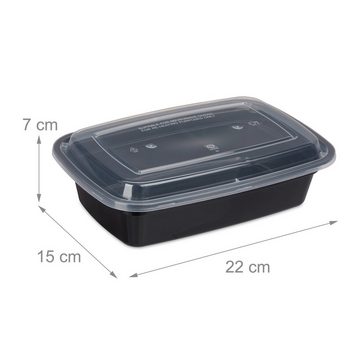 relaxdays Lunchbox 10er Set Meal Prep Boxen 1 Fach, Kunststoff