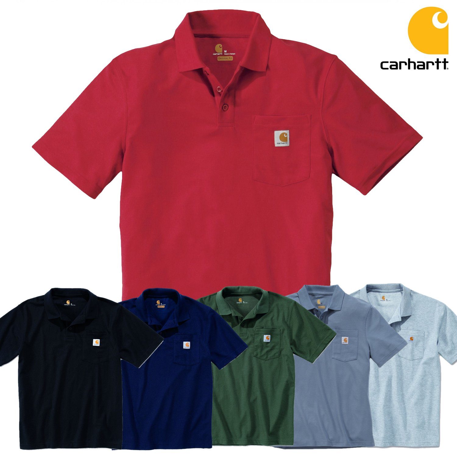 Carhartt Poloshirt Carhartt Contractor's Work grey Pocket K570 heather Adult Poloshirt